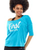 Winshape ¾-Arm Shirt Ultra Light mit Glitzer-Aufdruck MCS001 in sky blue/glitzer/weiß