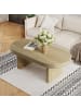ABRIHOME Ovaler Couchtisch mit Rillenmuster in Natur