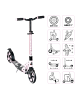 SIX DEGREES Aluminium Scooter 205 mm in pastellrosa