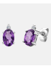 Diamant L'éternel Ohrringe aus 585 Weißgold mit 0.79 Karat Diamant mit Amethyst