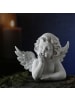 MARELIDA Engel nachdenklich Gartenfigur Grabschmuck Grabengel H: 20,5cm in weiß