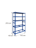 relaxdays Reifenregal in Blau - (B)110 x (H)210 x (T)40 cm