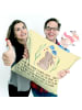Mr. & Mrs. Panda Kissen Hase Blume mit Spruch in Gelb Pastell