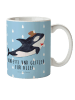 Mr. & Mrs. Panda Kaffeetasse Orca Zylinder mit Spruch in Blau Pastell