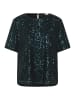 Kaffe Kurzarm-Bluse KAlila Regular fit in Dark Green Sequin
