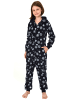 NORMANN Jumpsuit Overall Onesie Schlafanzug Eiskristall Sterne - 50914 in navy