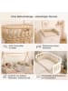 nordic coast company  Bettschlange geflochten weicher Waffelstoff Baumwolle Beige