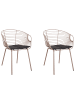 Beliani 2er-Set Esszimmerstuhl HOBACK in Beige/Schwarz