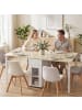 HOMCOM Klapptisch-168,2L x 85B x 73H cm-Weiß+Naturholz