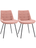 HOMCOM Esszimmerstuhl-50L x 61B x 79H cm-Rosa