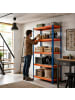 relaxdays Schwerlastregal "5 Ebenen" in Blau/ Orange - (B)75 x (H)150 x (T)30 cm