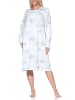 NORMANN Langarm Nachthemd klassische Design Knopfleiste am Hals - 87414 in hellblau1