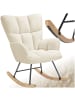 tectake Schaukelstuhl Torve, 68 x 96 x 97 cm, Belastbarkeit 120 kg, Bouclé beige