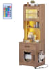 COSTWAY Katzenschrank mit Ladestation & LED 50 x 45 x 152 cm in Hellbraun