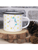 Mr. & Mrs. Panda XL Emaille Tasse Einhorn Fitness ohne Spruch in Weiß