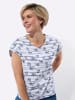 WITT WEIDEN Shirt in weiß-marine-bedruckt