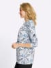 Sieh an! Longshirt in taubenblau-ecru-bedruckt