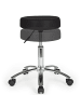 KADIMA DESIGN Ergonomischer Rollhocker mit gepolsterter Sitzfläche, 360° drehbar, bis 100 kg in Schwarz