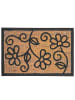 relaxdays Fußmatte "Blumen" in Natur/ Schwarz - 60 x 40 cm