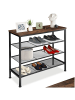 tectake Schuhregal Newport 80,5 x 30,5 x 72,5 cm, Industrial Holz dunkel, rustikal