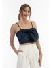 faina Damen Top Mit Schleife in Marine