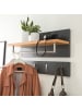 home24 home24 Wandgarderobe (1er Set) - Weiß - MDF & Edelstahl - 76.0 x 30.0 x 25.0 cm in Grau