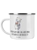 Mr. & Mrs. Panda Camping Emaille Tasse Bräutigam Gentleman mit S... in Weiß