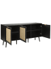 Beliani Sideboard OPOCO in Schwarz/Beige - (W) 150 x (H) 71 x (L) 40 cm