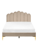 Beliani Doppelbett SAUVIAN in Beige/Gold - (W) 125 x (H) 98 x (L) 207 cm