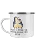 Mr. & Mrs. Panda Camping Emaille Tasse 10. Hochzeitstag Rosenhoc... in Weiß