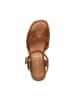 Tamaris Ledersandalen mit Keilabsatz – Comfort Nut Nappa