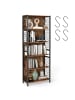 VASAGLE Bücherregal Dacey in Braun-Schwarz - (B)60 x (H)175.6 x (T)30 cm