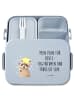 Mr. & Mrs. Panda Lunchbox Waschbär Motiv mit Spruch in Blau Pastell