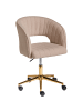 Beliani Bürostuhl KATONAH in Beige/Gold - (W) 57 x (H) 78 x (L) 57 cm