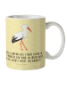 Mr. & Mrs. Panda Mehrwegbecher Storch mit Spruch in Gelb Pastell