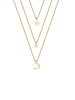 Elli Halskette 925 Sterling Silber Astro, Halbmond, Sterne, Stern in Gold
