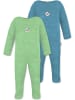 Normani Outdoor Sports 2x MERINO Babystrampler Levin in Grün/Blau