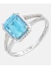 Diamant L'éternel Ring aus 375 Weißgold mit 0.1 Karat Diamant mit Topas