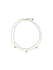 Luxenter Halskette mit blauem Kristall, 18-karätiges Gold-Finish – Zinli