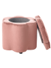 Beliani Kinderhocker FLOWER in Rosa/Schwarz - (W) 40 x (H) 38 x (L) 40 cm