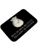 Mr. & Mrs. Panda Badteppich Chinchilla Blume mit Spruch in Schwarz