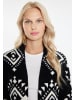 IZIA Damen Long Cardigan in Schwarz Wollweiss