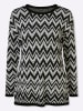 Sieh an! Longpullover in schwarz-weiß-gemustert