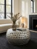 KADIMA DESIGN Couchtisch Sofatisch | Aluminium Silber, 66x66x32cm, Rund