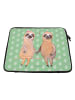 Mr. & Mrs. Panda Laptop Tasche Faultier Pärchen ohne Spruch in Tropengrün