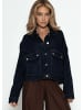 SASSYCLASSY Jeans Jacke mit aufgesetzten Taschen in Dunkelblau