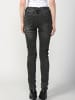 KOROSHI LANGE JEANS SCHMALE HOSE in Schwarzer Denim