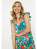 Usha Women Dress in green multicolor