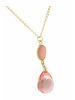 Gemshine Halskette mit Anhänger Rosenquarze Tropfen in gold coloured