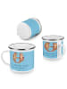 Mr. & Mrs. Panda Camping Emaille Tasse 20. Hochzeitstag Porzella... in Sky Blue
